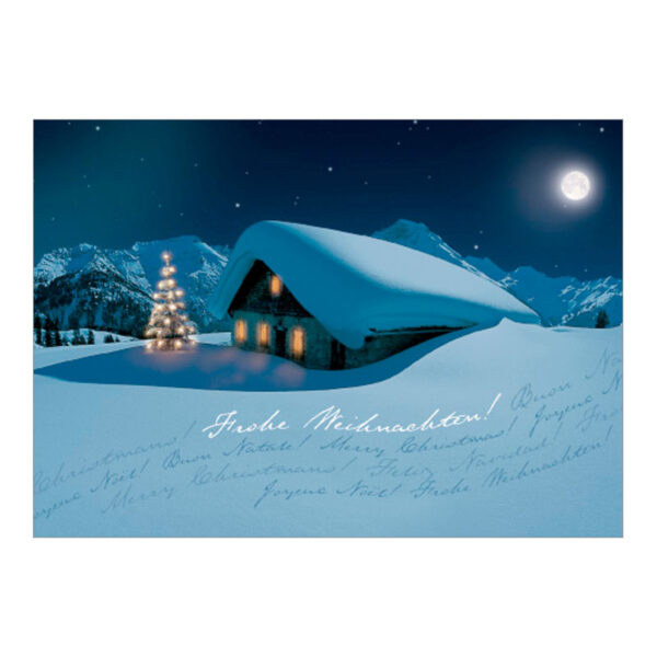 Alpina_1313_AU105567 Weihnachtskarte Weihnachtsfeier im Mondschein