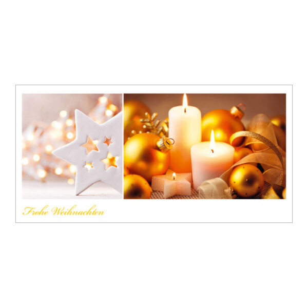 Weihnachtskarte ALPINA_1543 Weihnachtskarte Zuckerstern und Kerzenlicht