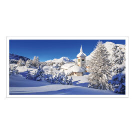 Alpina_1574_PK3 Weihnachtskarte Kirche im Neuschnee