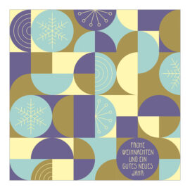 CH-100421 Weihnachtskarte Design «Weihnachtszauber» Violett-Blau-Gold deutsch