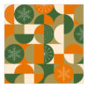 CH-100521 Weihnachtskarte Design «Weihnachtszauber» Orange-Grün-Gold