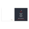 CH-103221 Weihnachtskarte «Satzzeichen Weihnachtsmann» Blau aufgeklappt