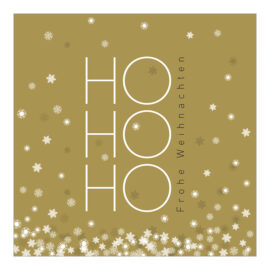 CH-103821 Weihnachtskarte «HO HO HO» mit Schneeflocken