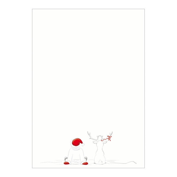 CH_11619_970-6219 Weihnachtsbriefpapier Weihnachtsmann mit Rentier