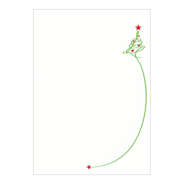 CH_11719_970-6218 Weihnachtsbriefpapier grüner Spaghetti-Weihnachtsbaum