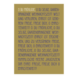 CH-200321 «O du fröhliche» Weihnachtsliederkarte Gold