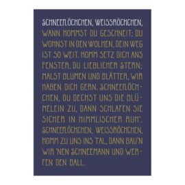 CH-200421 «Schneeflöckchen, Weissröckchen» Weihnachtsliederkarte Blau