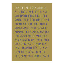 CH-201221 «Leise rieselt der Schnee» Weihnachtsliederkarte Gold