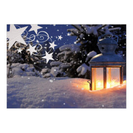 CH_7919_970-8223_PK4 Weihnachtskarte mit Laterne im Schnee