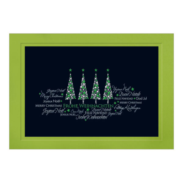 CH_8319_970_8156_blau_PK4 Weihnachtskarte 4 Weihnachtsbäume in grün und silber
