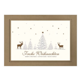 CH_8518 Weihnachtskarte 2 Hirsche im silbernen Tannenwald CH_8518 Weihnachtskarte 2 Hirsche im silbernen Tannenwald