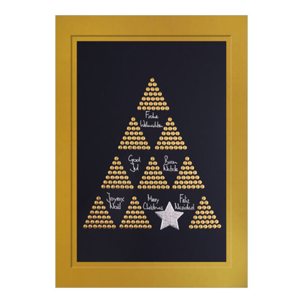 CH-9421 Weihnachtskarte «goldene Weihnachtsbäume und Silberstern»