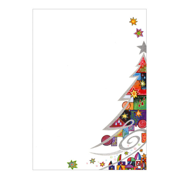 CH_9720 Weihnachtsbriefpapier Weihnachtsbaum kunstvoll geschmückt