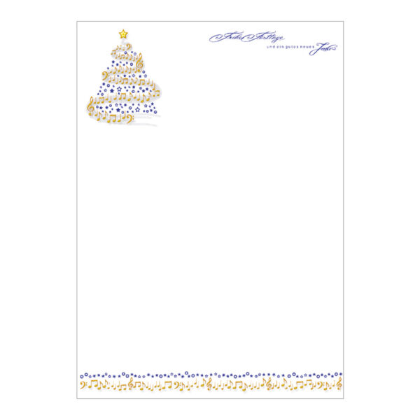 CH_9820 Weihnachtsbriefpapier Weihnachtsbaum mit Musiknoten