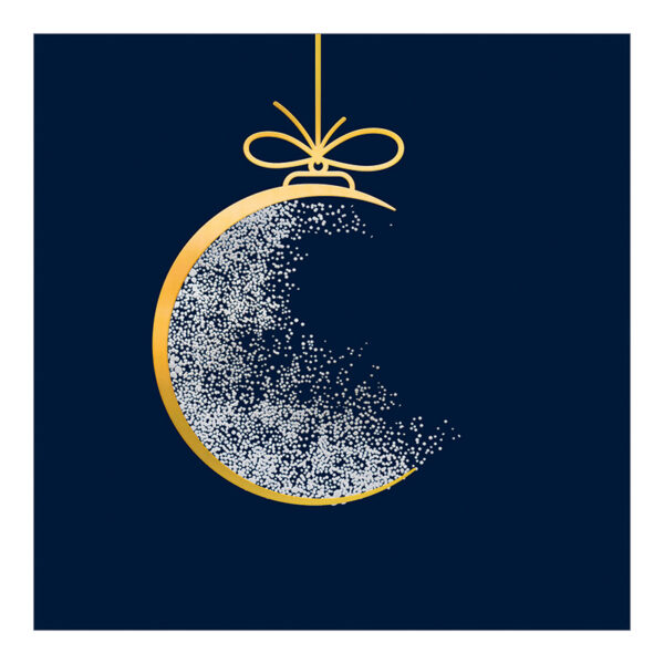 CH-4322_970-8539 Weihnachtskugel als Mond in Gold und Silber