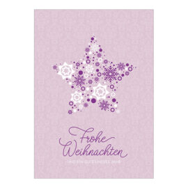 CH-21225 Weihnachtskarte «Weihnachtsstern im Stern rosa»