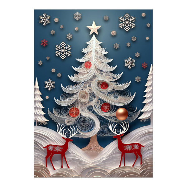 CH-22025 Weihnachtskarte «Fantasie Weihnachtsbaum Engelhaar»