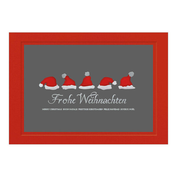 CH-4025 Weihnachtskarte «5 Weihnachtsmützen»