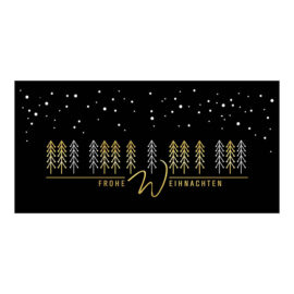CH-4925 Weihnachtskarte «Tannenbäume in Weiss und Gold»
