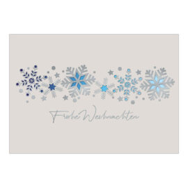 CH-8625 Weihnachtskarte Laserstanzung «Schneekristalle» blau