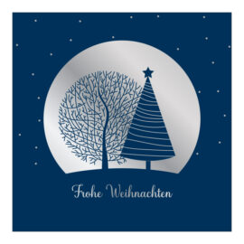CH-10226 Weihnachtskarte Exklusiv «Zwei Bäume in Blau»