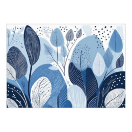 CH-10626 Weihnachtskarte Kunst «Blaue Winterblätter» CH-10626 Weihnachtskarte Kunst «Blaue Winterblätter»