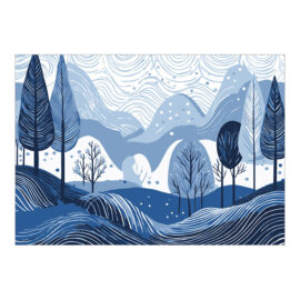 CH-10926 Weihnachtskarte Kunst «Blauer Winterwald mit Bergen» CH-10926 Weihnachtskarte Kunst «Blauer Winterwald mit Bergen»