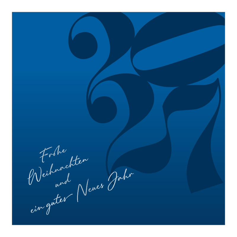 CH-11226 Jahreszahl 2027 in Blau mit Silberschrift frohe Weihnachten