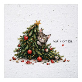 CH-3126 Nachhaltige Weihnachtskarte «Lustige Katze mit Weihnachtsbaum» CH-3126 Nachhaltige Weihnachtskarte «Lustige Katze mit Weihnachtsbaum»