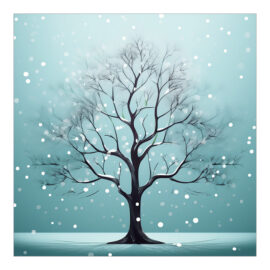 CH-3826 Weihnachtskarte Design «Verschneiter Baum in Grüen» Vorderseite