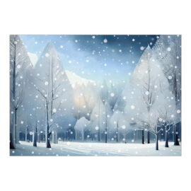 CH-4626 Weihnachtskarte Design «Schneefall im vereisten Winterwald»