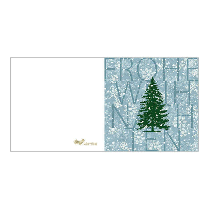 CH-5526B Weihnachtskarte Design «Weihnachtsbaum mit Eiskristallen in Blau»