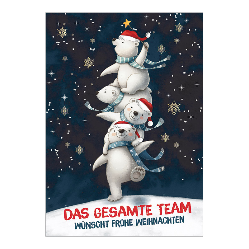 CH-6326_970-8791 Weihnachtskarte Business «Vier jonglierende Eisbären»