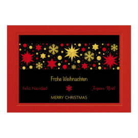 CH-6726_970-8774_Aufgezogen Weihnachtskarte Exklusiv «Bunte Weihnachtssterne mit Schneeflocken» CH-6726_970-8774_Aufgezogen Weihnachtskarte Exklusiv «Bunte Weihnachtssterne mit Schneeflocken»