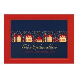 CH-6826_970-8745_Aufgezogen Weihnachtskarte Exklusiv «Dorf im winterlichen Schneefall» CH-6826_970-8745_Aufgezogen Weihnachtskarte Exklusiv «Dorf im winterlichen Schneefall»