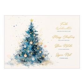 CH-8826_970-8763 Weihnachtskarte Exklusiv «Geschmückter Weihnachtsbaum in Aquarelltechnik»