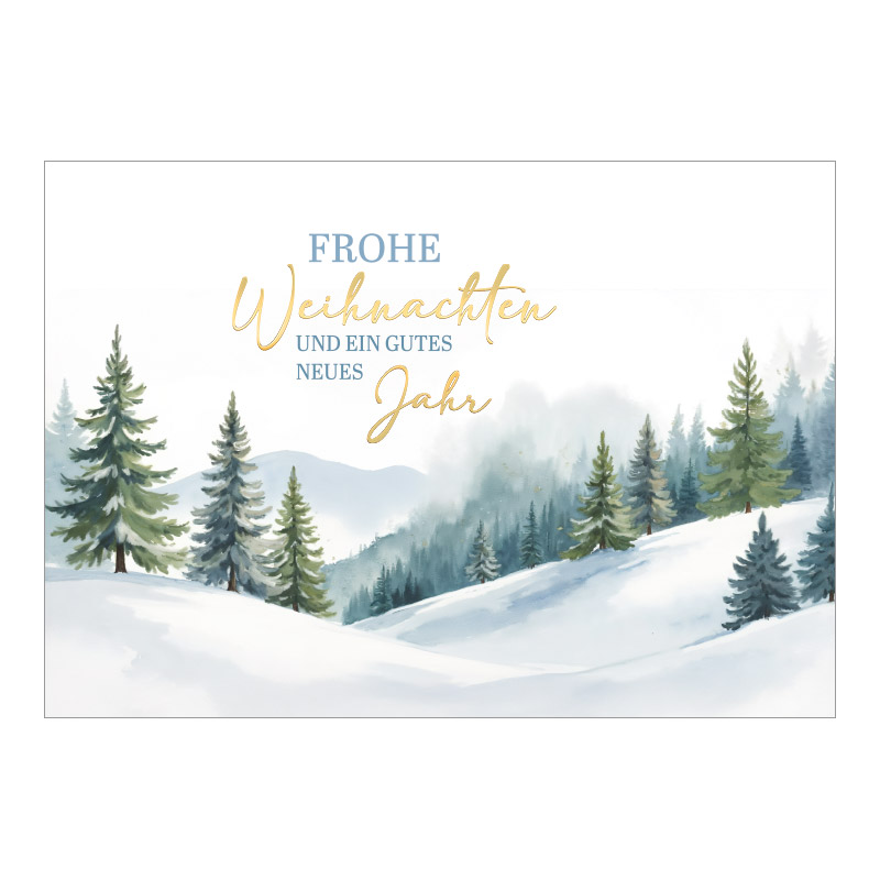 CH-9126_970-8784 Weihnachtskarte Exklusiv «Idyllische Winterlandschaft in Aquarelltechnik»
